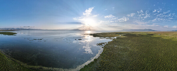 a beautiful mountain lake. a lake in the mountains