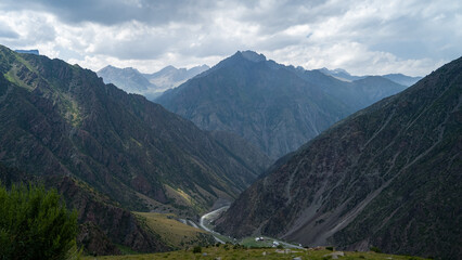 summer in the mountains. a beautiful mountain gorge