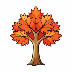 autumn tree isolated on white