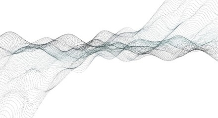 Abstract wave pattern with dynamic particle flow showcasing intricate lines design