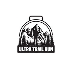 trail run medal design logo veftor image