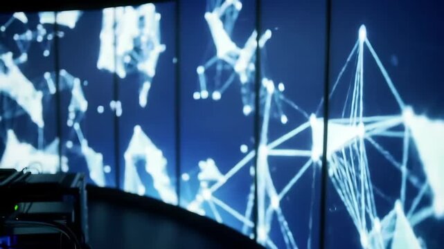 Digital blue vector design of a stock market chart with glowing star energy on an internet backdrop