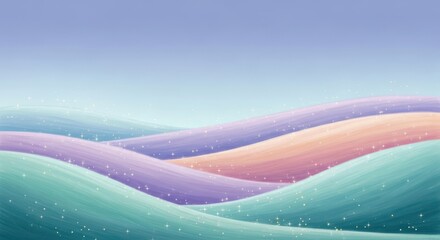 Pastel wave background with a dreamy vibe and magical sparkling effect, suitable for various