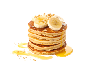 banana oat pancake isolated on transparent png