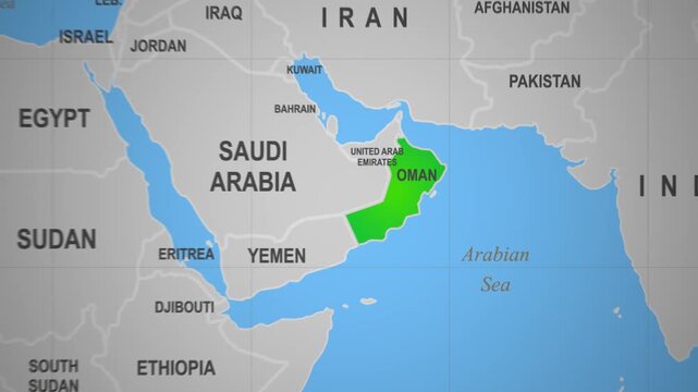 Oman 2d animation map Middle East country geography animation