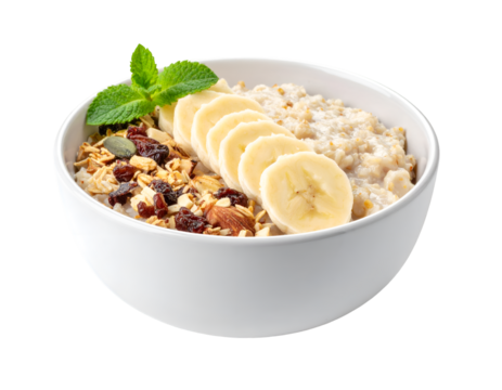 banana oatmeal isolated on transparen png