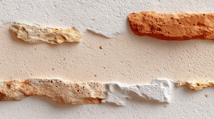 Abstract Beige Plaster Wall Texture with Rough Stone Inlays