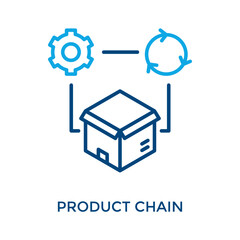 Product Chain Icon Outline Color Style. Vector Illustration For Graphic Design