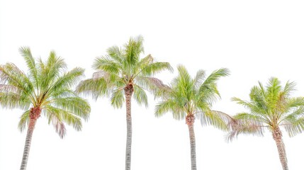 bark. Tropical coconut trees with distinct textures, isolated for a crisp botanical focus. gardening catalogs, home-decor guides, designed for home decor and floral branding, used by clinicians.