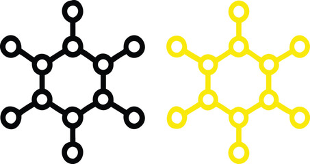 Molecule vector icon for scientific and educational materials 
