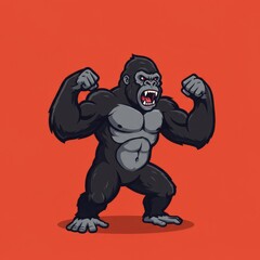 Gorilla mascot esport logo design. Strong, fierce, and powerful ape character for gaming, sports team emblem, and modern brand identity.