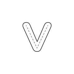 A simple illustration featuring the letter 'V' in a modern and minimalist design concept