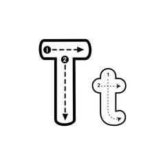 Learning the Alphabet A Visual Guide to Tracing the Uppercase and Lowercase Letter T