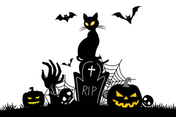 halloween background with pumpkin and bats png file
transparent background
