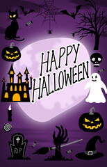 halloween background with pumpkin halloween elements