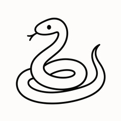 Simple black-line illustration of a coiled snake  