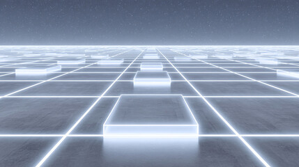 Futuristic Neon Grid Design