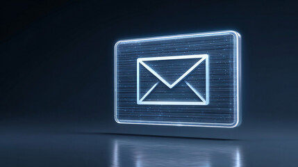 Glowing Email Icon - Futuristic Digital Communication