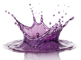 Realistic splash of liquid Purple isolated on white background