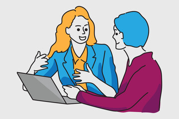  business people working, with office supplies around