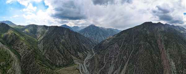 summer in the mountains. a beautiful mountain gorge
