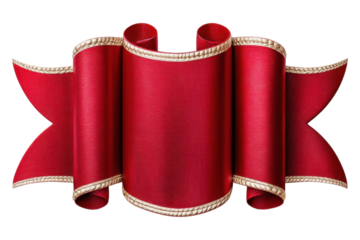 Creating traditional ribbon banners for classic emblem designs in studios, isolated on transparent background