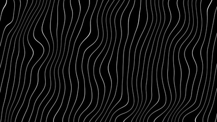Curved waves abstract motion background. White vertical wavy on black background. - Powered by Adobe