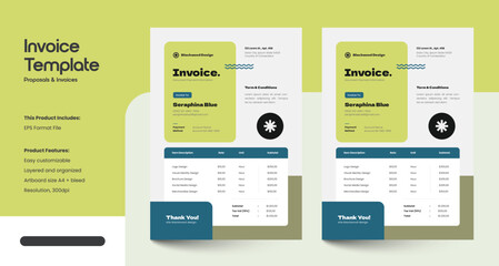 Obraz premium Clean, Modern and Professional Invoice Template