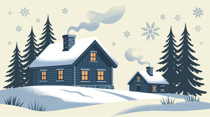 Cozy Seasonal Winter Landscapec  Snowy White and Icy Blue Scene, Holiday Atmosphere, Cold Weather Background, Frosty Nature, Christmas Comfort Mood, and Peaceful Seasonal Decorative Inspiration