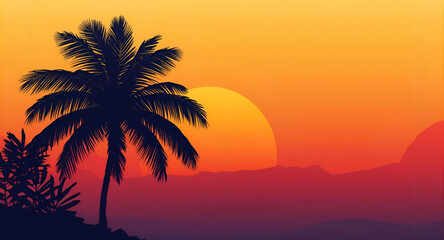 palm tree sunset