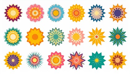 A seamless vector illustration set of colorful Easter eggs with a floral spring pattern design