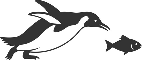 Fototapeta premium Penguin animal vector silhouette