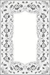playing card / tarot card reverse side art, card back pattern or wedding stationery / card design - elegant black lace doily frame