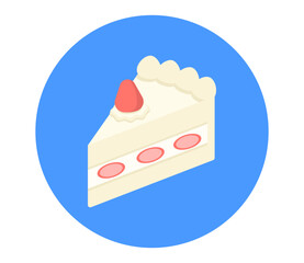 シンプルなショートケーキのイラスト　ベクター
