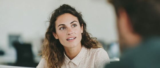 Professional confident businesswoman consulting male partner on finances in modern corporate office premium expert financial guidance for marketing and branding