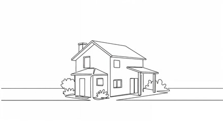 Simple line drawing of a backpack on a plain background for copy space
