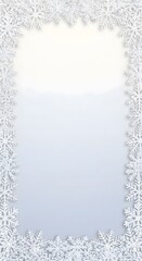Fototapeta premium Winter Frame with Delicate Snowflake Border for Festive Celebrations