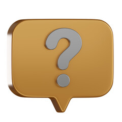 Notification 3d icon prompt bubble with question mark