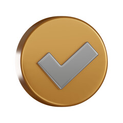 Notification 3d icon check mark badge minimal style