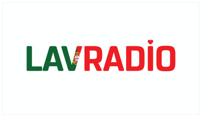 I love Lavradio, Typographic design of I love Lavradio on a white background, Flag typography of Lavradio with heart, Vector design of I love Portugal