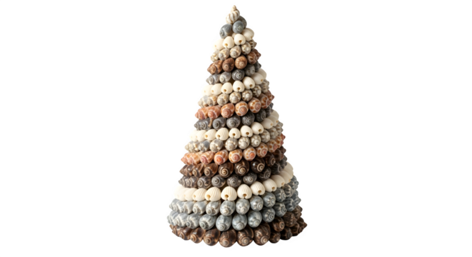 A unique christmas tree made of chocolate truffles isolated on transparent background, perfect for festive decorations and sweet holiday celebrations