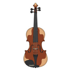 Obraz premium Illustration of Classic Musical Violin Instrument