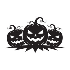 Halloween Pumpkins In Silhouette