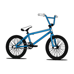Fototapeta premium Vector Illustration of Isolated Blue Bmx Bike