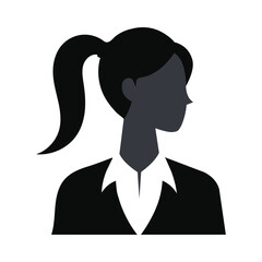 Businesswoman with ponytail in professional attire isolated on white background, exuding confidence and competence in her career