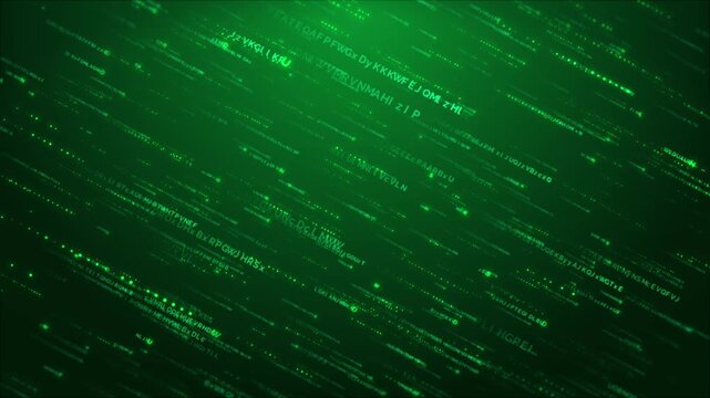 Diagonal streaming digital futuristic data interface, encrypted communication, cyber activity, abstract use of programming, green screen hacking, tech code simulation, high-speed algorithm animation.