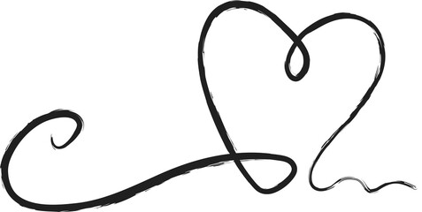 Painted hearts from grunge brush strokes