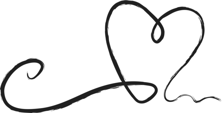 Painted hearts from grunge brush strokes