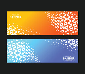 Modern Gradient Triangle Network Abstract Banner for Web Header Template