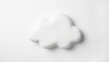 Soft cloud-shaped pillow isolated on white background  